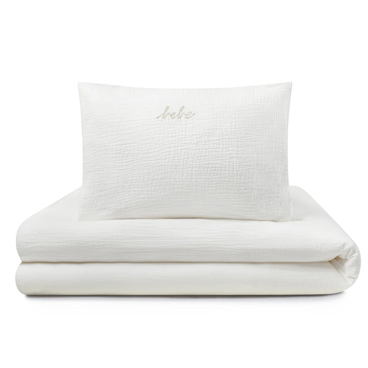 Bebe 3pc Standard Crib Set | White Gauze