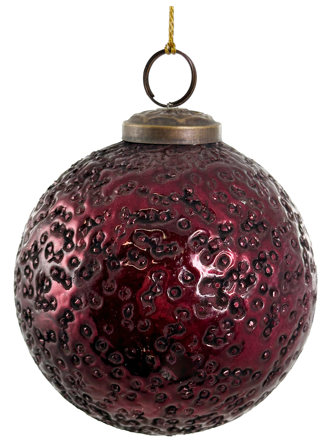 Ornament | Glass ball | Dotted Burgundy | 10cm