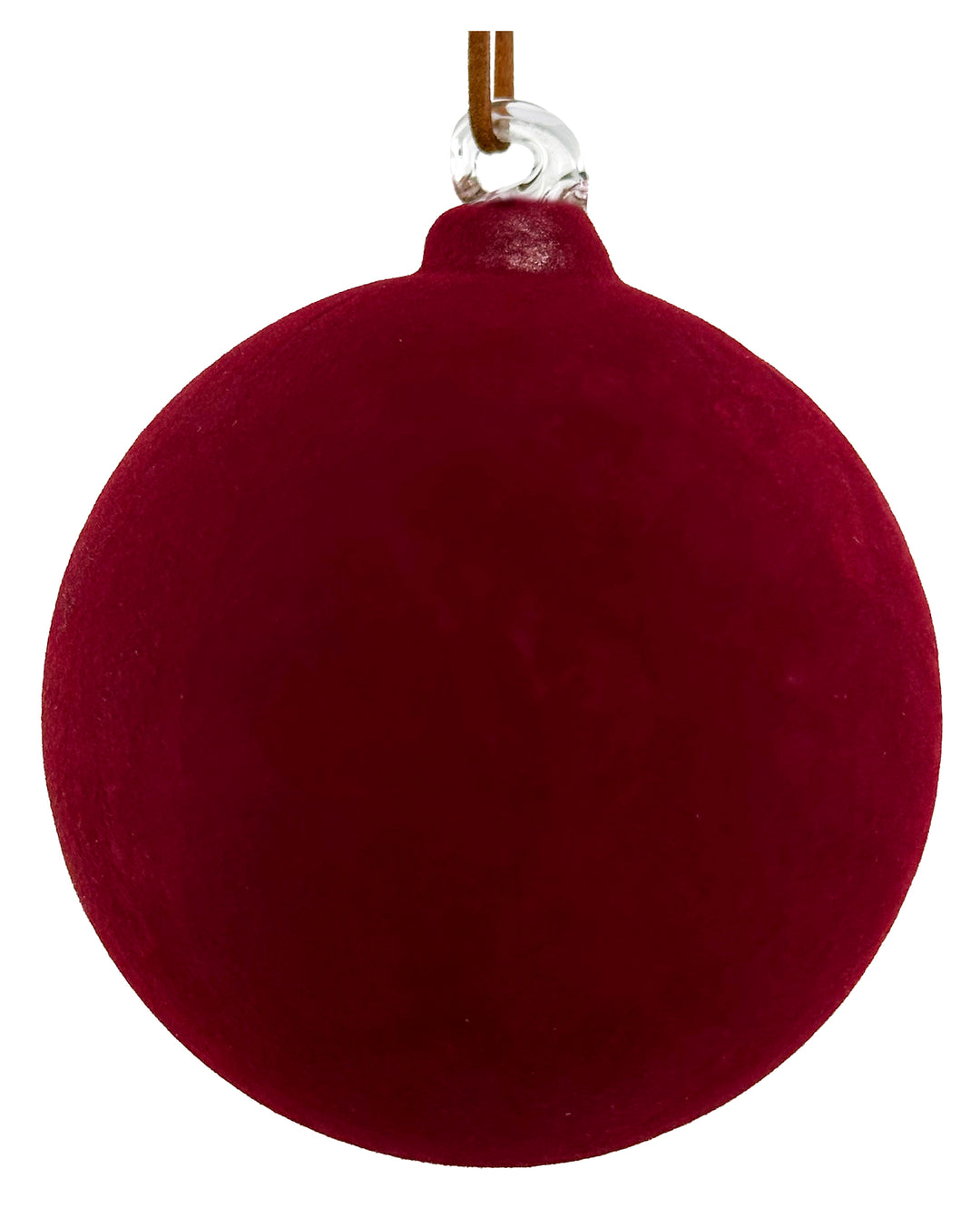 Ornament | Glass ball | burgundy | velvet | leather hanger | 10cm