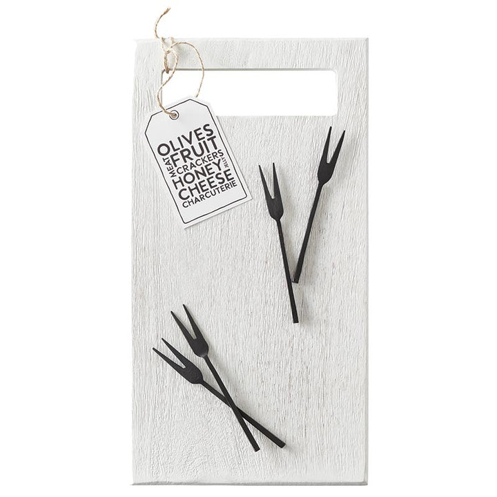 Appetizer Forks | Hammered Matte Black Set/4