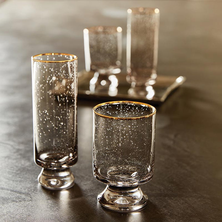 Gold Rimmed Bubble Glass | Smoke