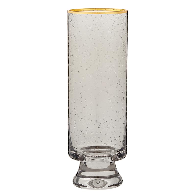 Gold Rimmed Bubble Glass | Smoke