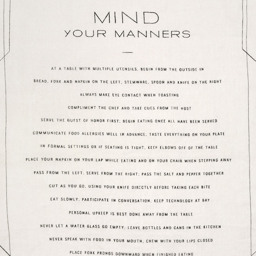 Tea Towel | "Mind Your Manners"