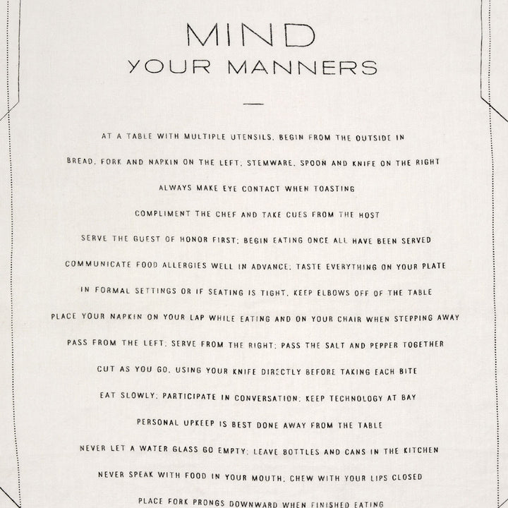 Tea Towel | "Mind Your Manners"
