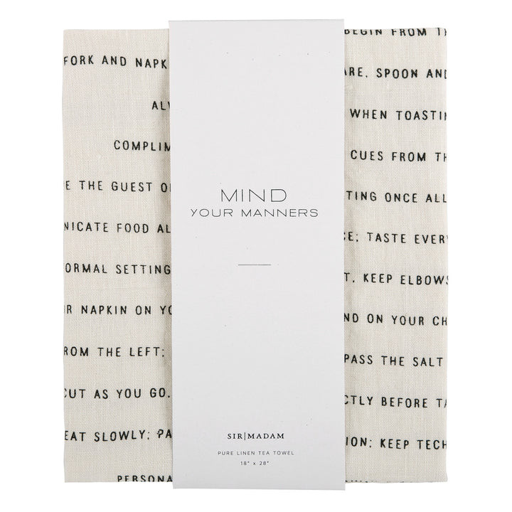 Tea Towel | "Mind Your Manners"