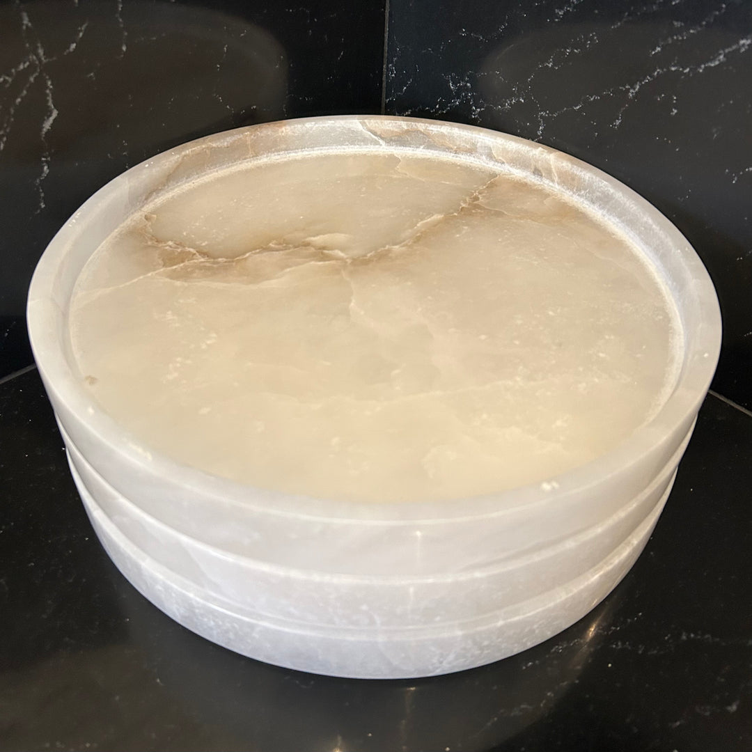 Round Tray 12" | Solid Alabaster