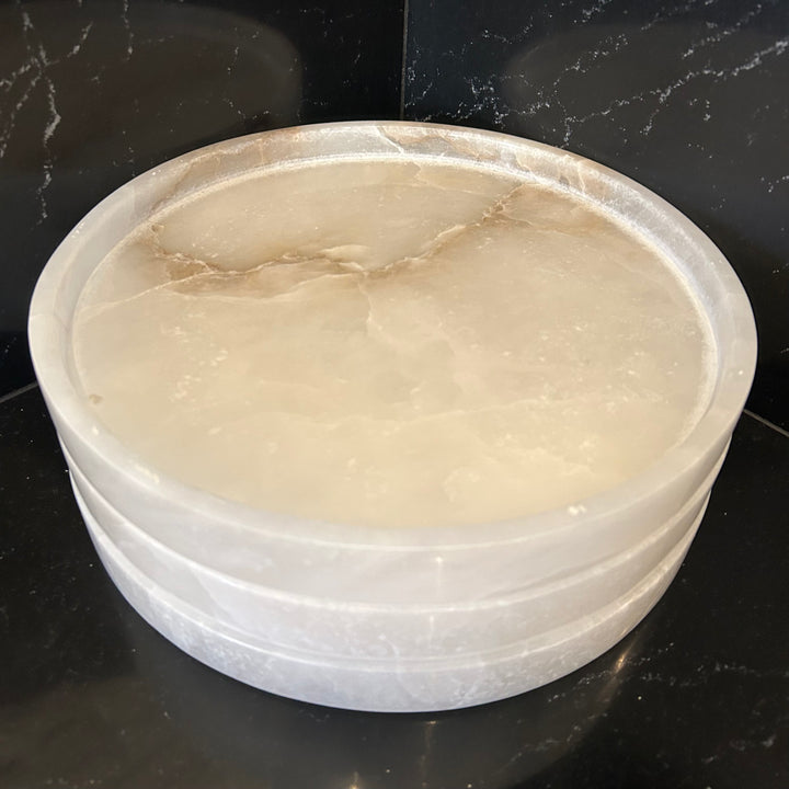 Round Tray 12" | Solid Alabaster