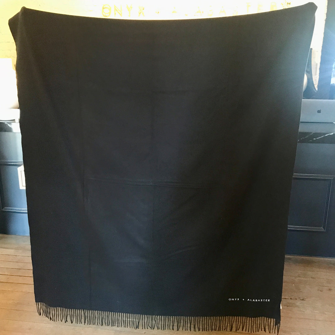 O+A Embroidered Throw Blanket | 60" x 52"