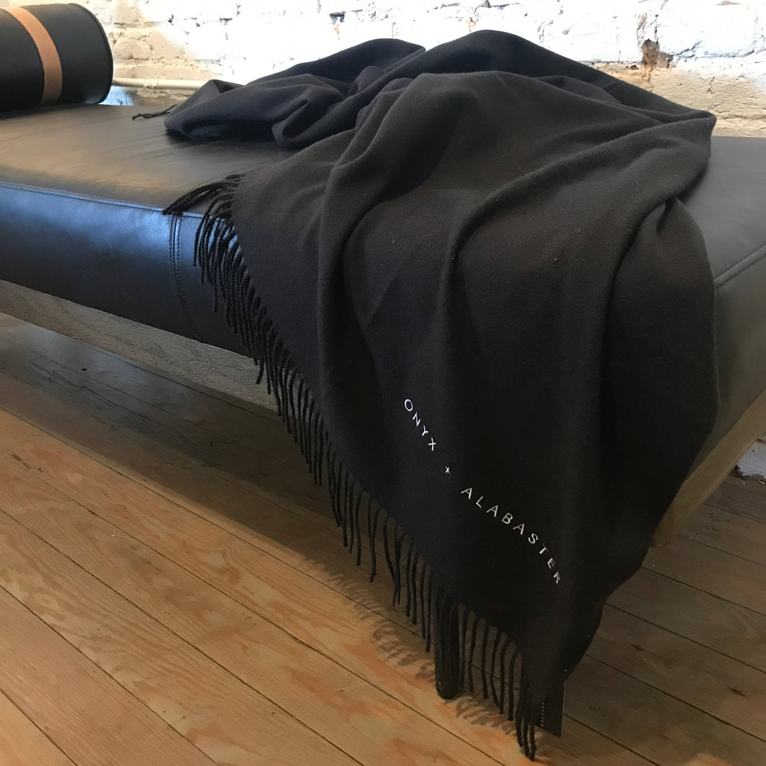 O+A Embroidered Throw Blanket | 60" x 52"