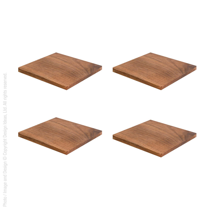 Sanded Teak Coasters | Set of 4