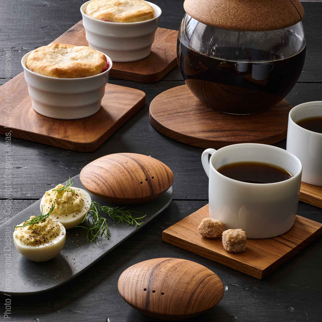 Sanded Teak Coasters | Set of 4