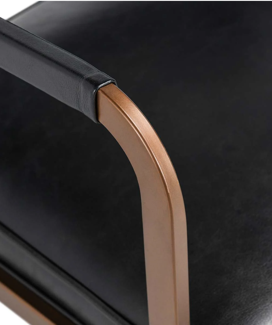 Fiona Leather Dining Chair - Jet Black