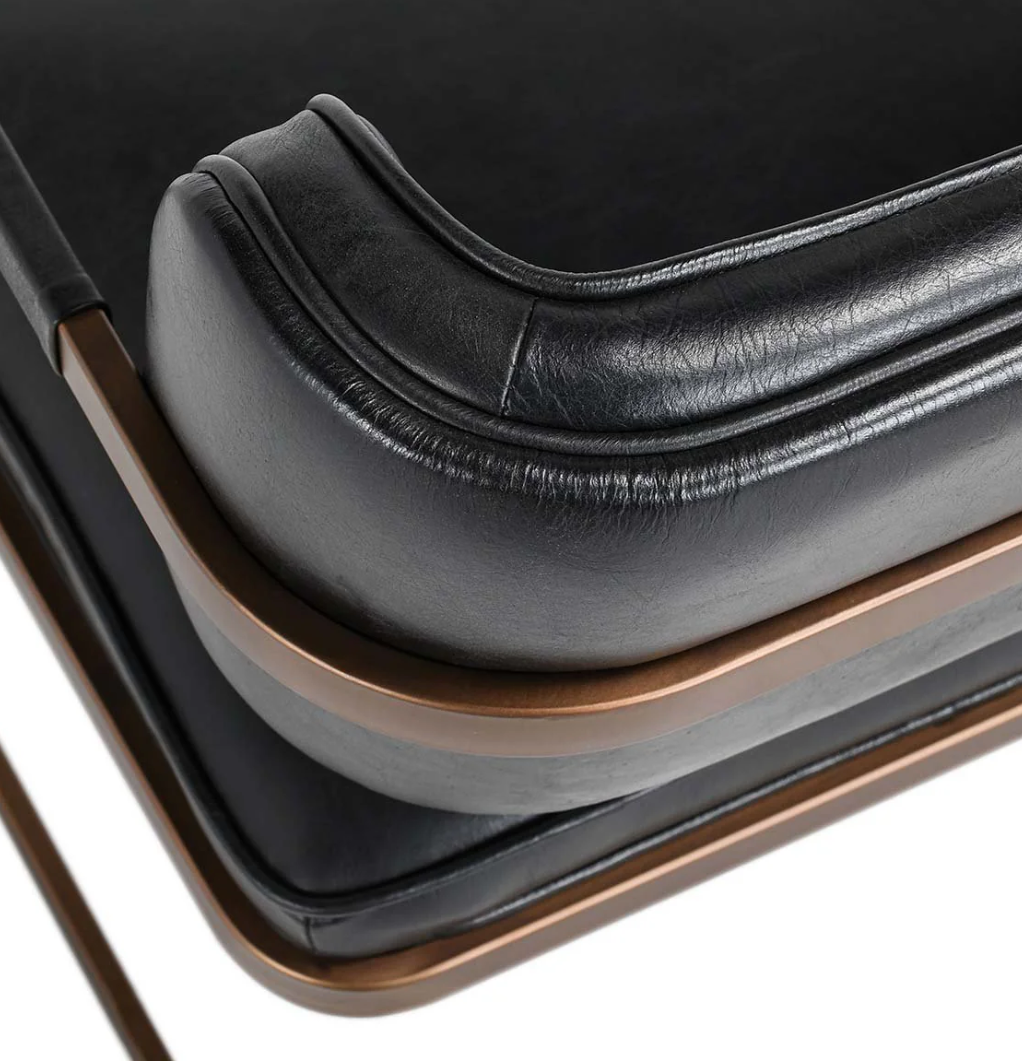 Fiona Leather Dining Chair - Jet Black