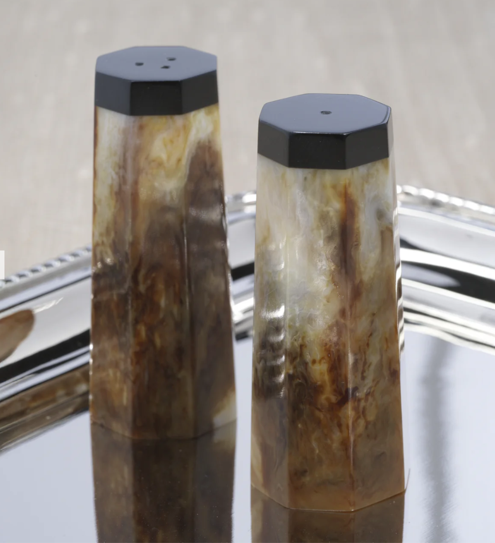 Wood Design Resin Salt and Pepper Shaker Set