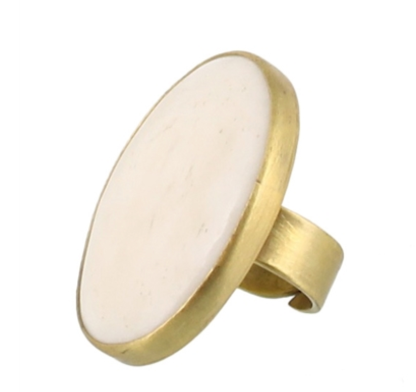 Bezel Set Ring | Bone