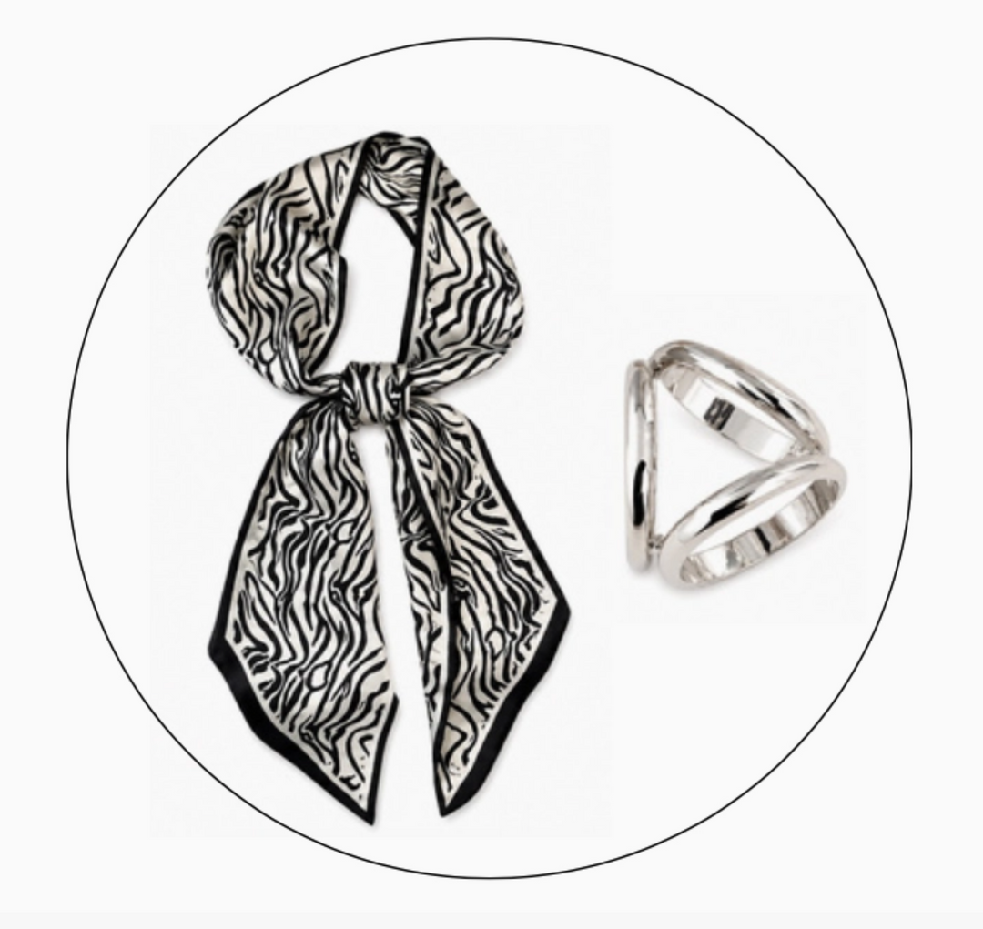 Zebra + Polka Dot Scarf Set