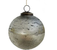 Glass Ball Ornament | Burned Silver