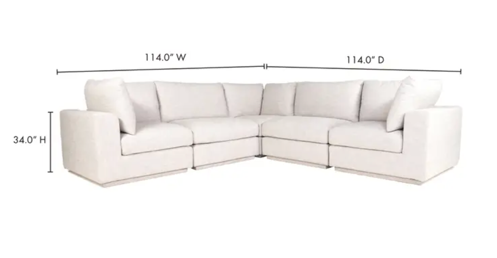 Justice Classic L-Shaped Modular Sectional - Taupe