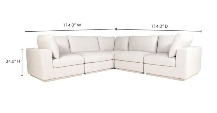 Justice Classic L-Shaped Modular Sectional - Taupe