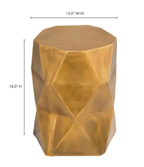 Quincy Accent Table |  Antique Brass