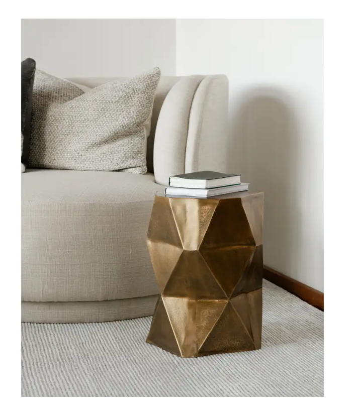 Quincy Accent Table |  Antique Brass