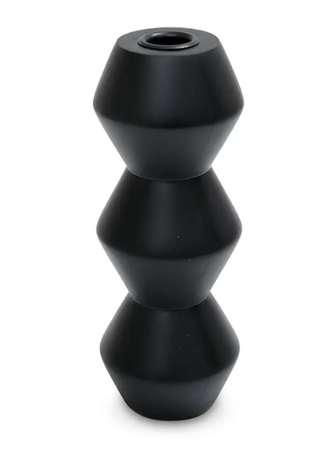 Wooden Candle Holder | Large | Black