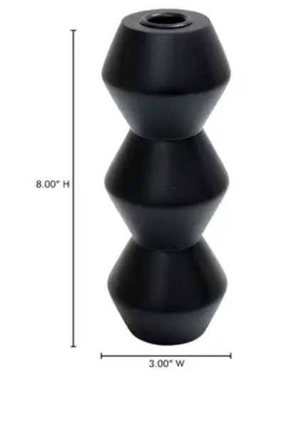 Wooden Candle Holder | Large | Black