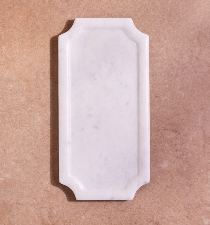Marble Framed Tray | White | Rectangle