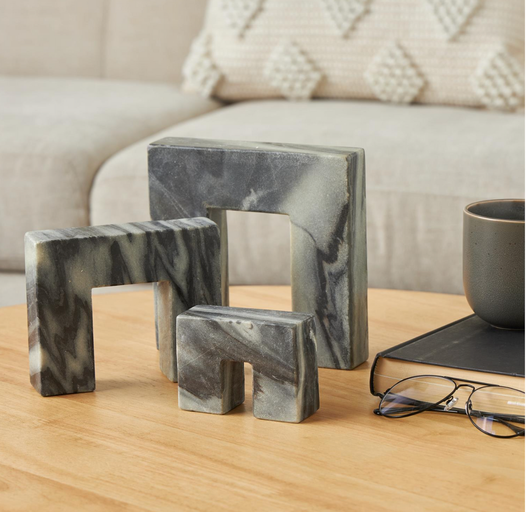 Black Marble Abstract Square Arch Decorative Sculpture