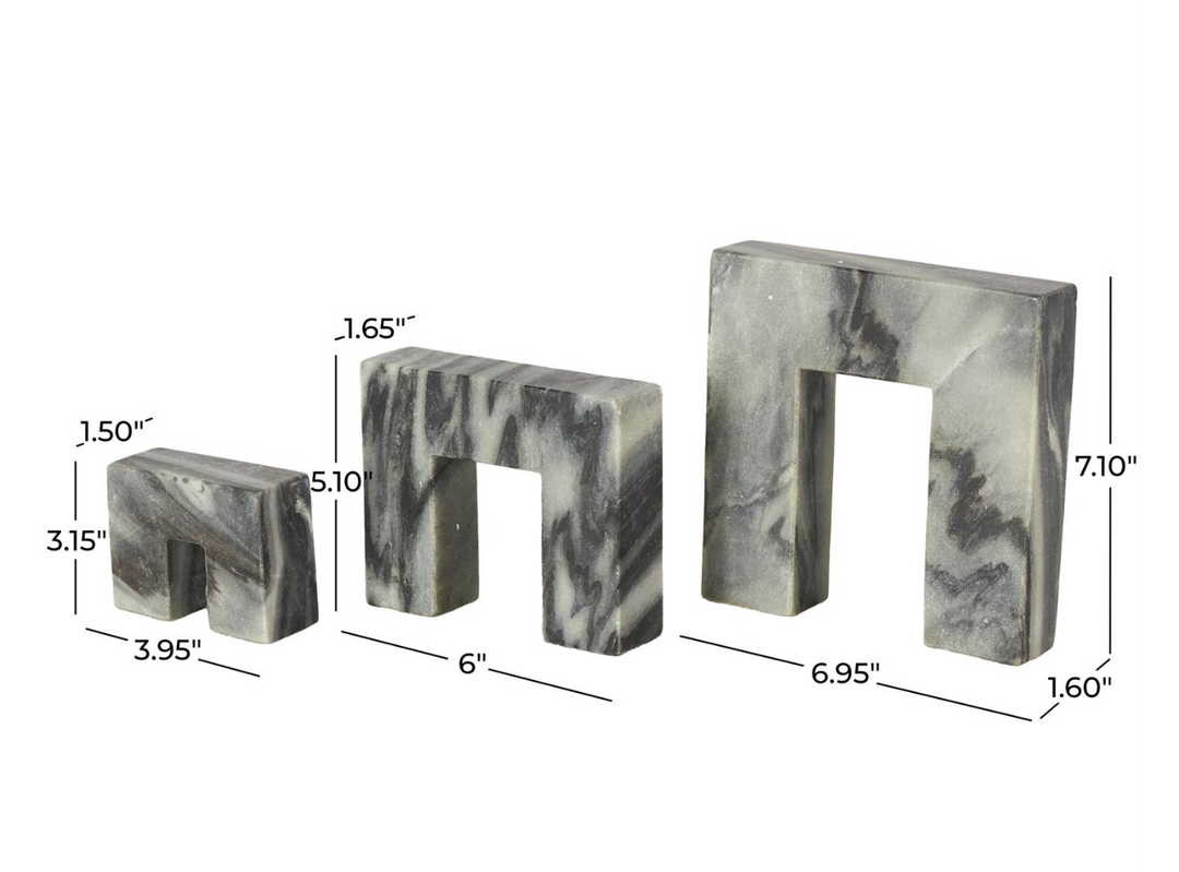 Black Marble Abstract Square Arch Decorative Sculpture
