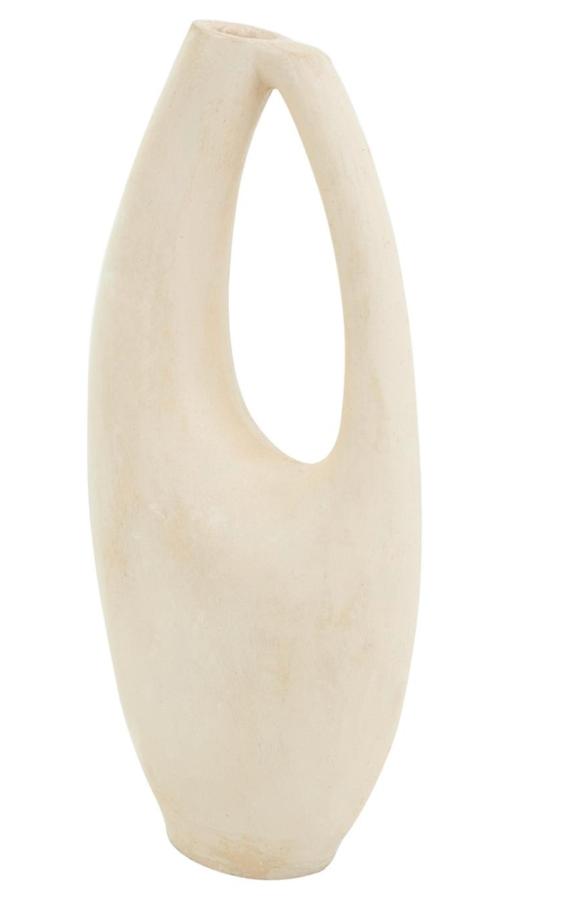 Paper Mache Vase | Beige