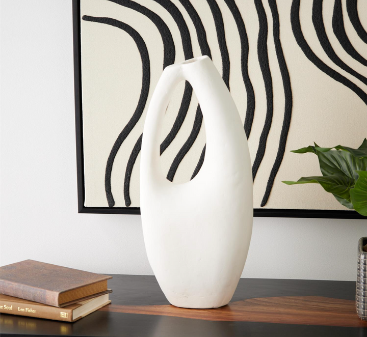 Paper Mache Vase | Beige