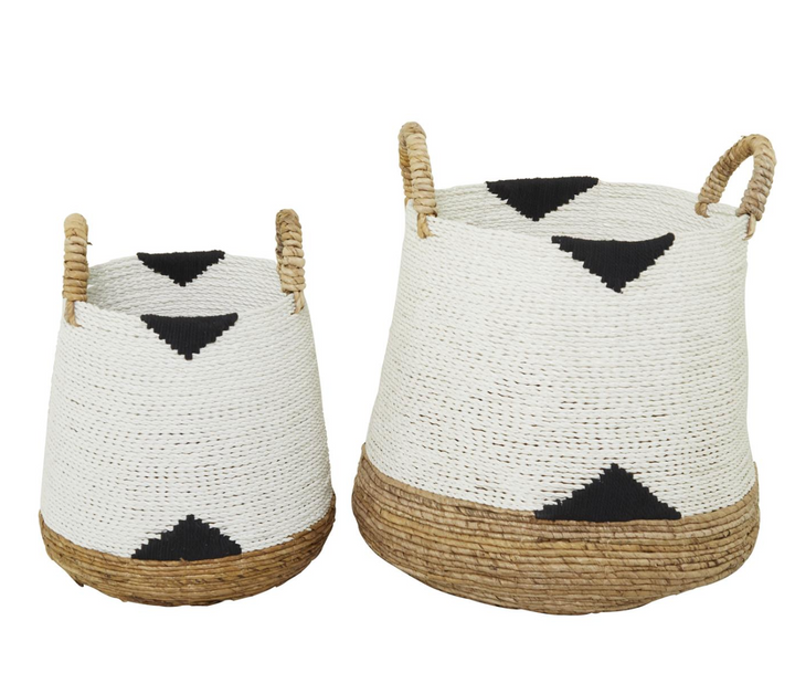 Banana Leaf Handmade Basket | Set | White