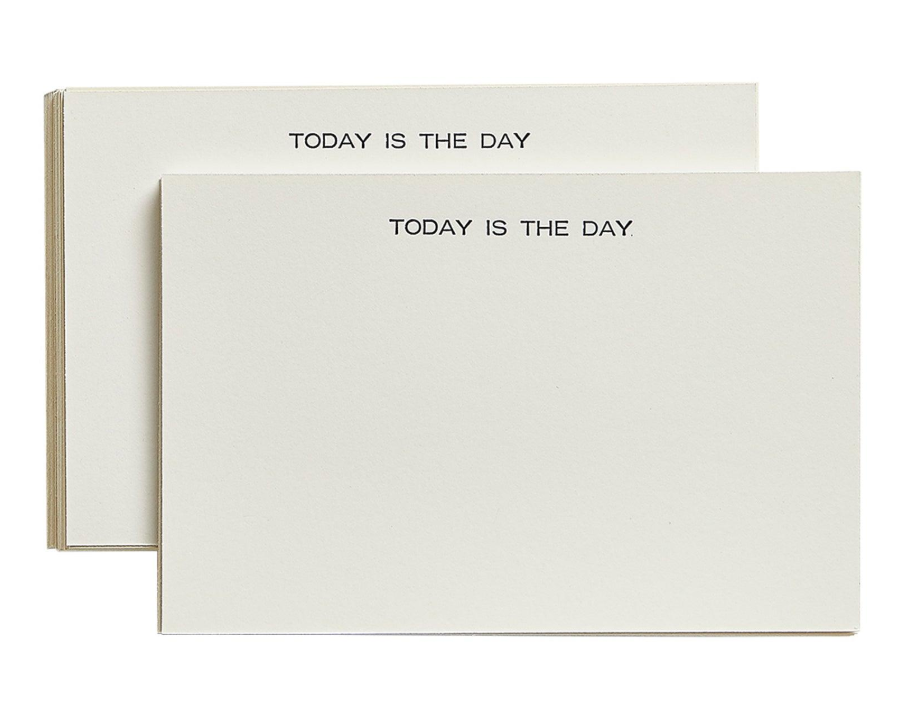 Letter Press Notecard set | TODAY IS THE DAY