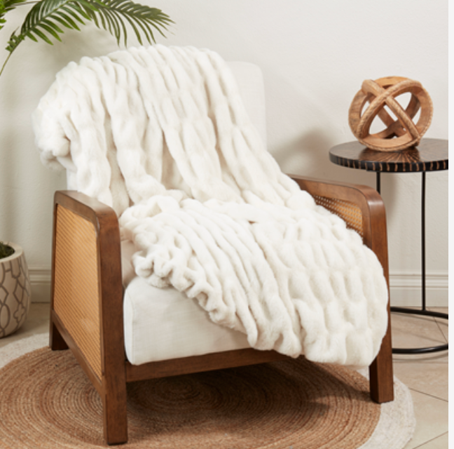 Faux Rabbit Fur Throw
