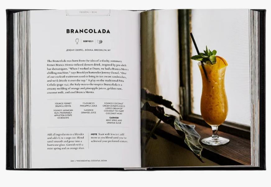 The Essential Cocktail Book | Black | Leather