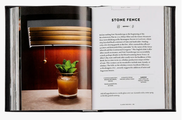 The Essential Cocktail Book | Black | Leather