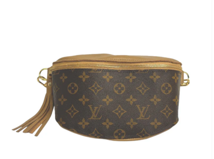 Upcycled LV Full Front Belt Bag in Bronze Leather