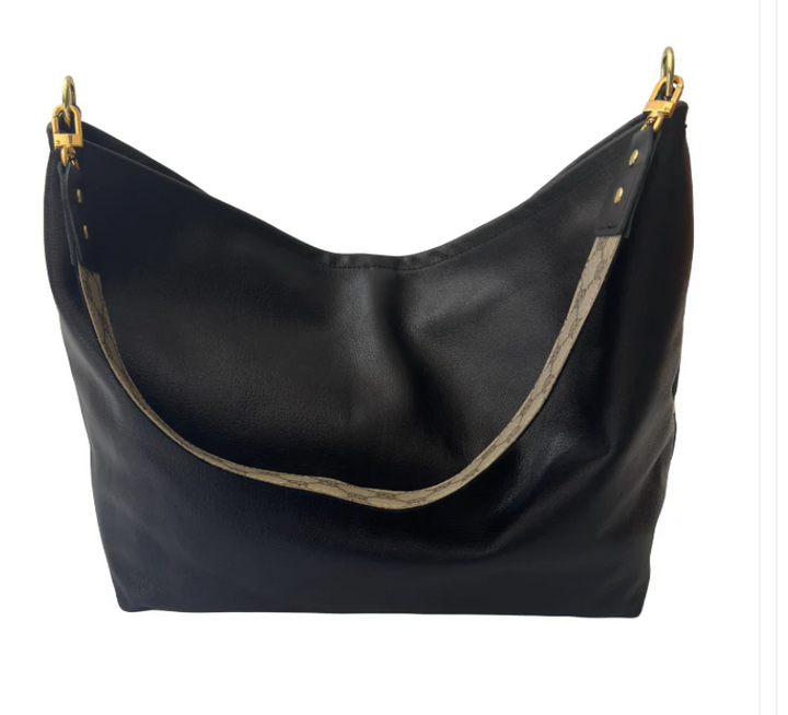 Sheila Shoulder Bag In Black Leather | Upcycled Gucci