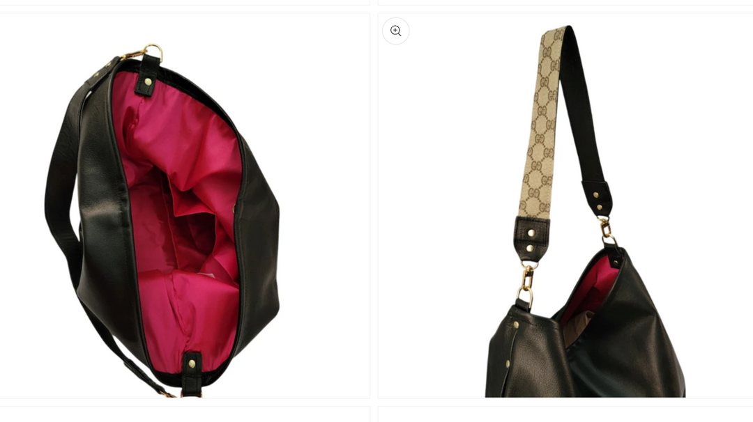 Sheila Shoulder Bag In Black Leather | Upcycled Gucci