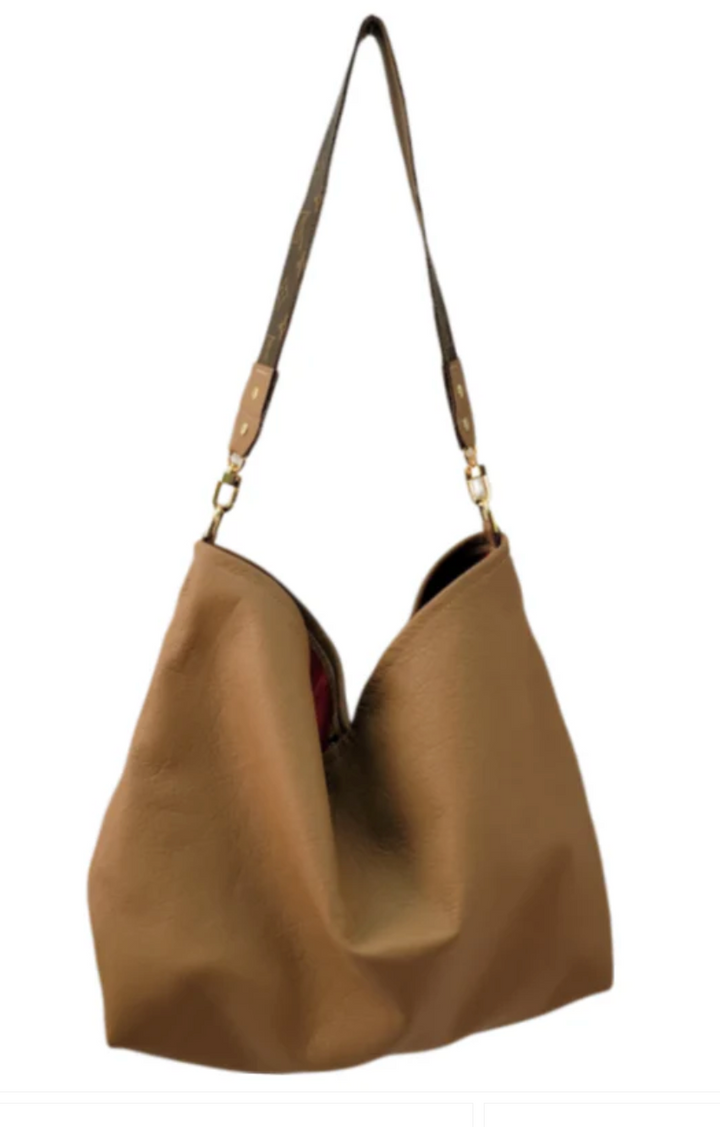 Sheila Shoulder Bag In Mocha Mousse Leather | Upcycled LV