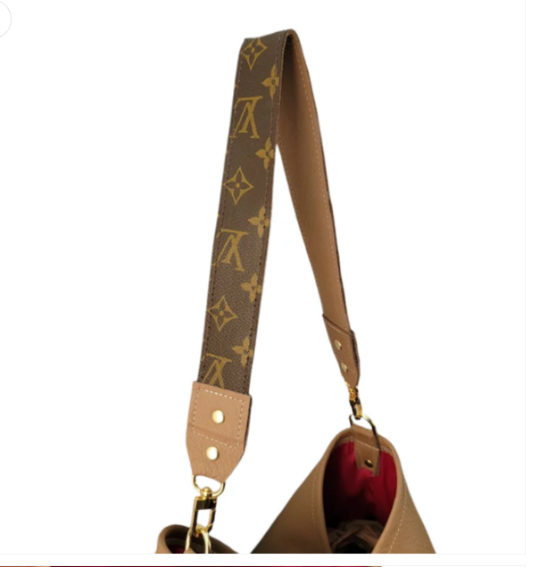 Sheila Shoulder Bag In Mocha Mousse Leather | Upcycled LV