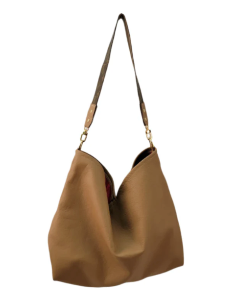 Sheila Shoulder Bag In Mocha Mousse Leather | Upcycled LV