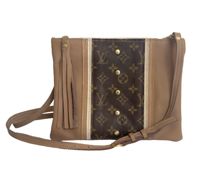Upcycled LV Crossbody Bag in Mocha Mousse Leather | Caroline