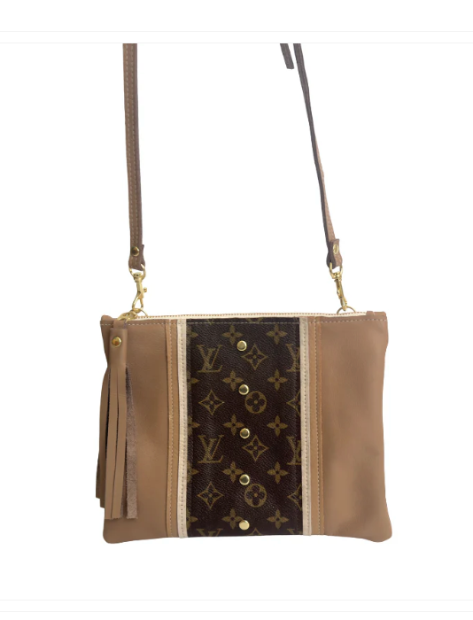 Upcycled LV Crossbody Bag in Mocha Mousse Leather | Caroline