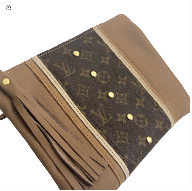 Upcycled LV Crossbody Bag in Mocha Mousse Leather | Caroline