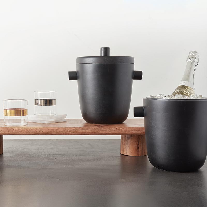 Wooden Ice Bucket | Black