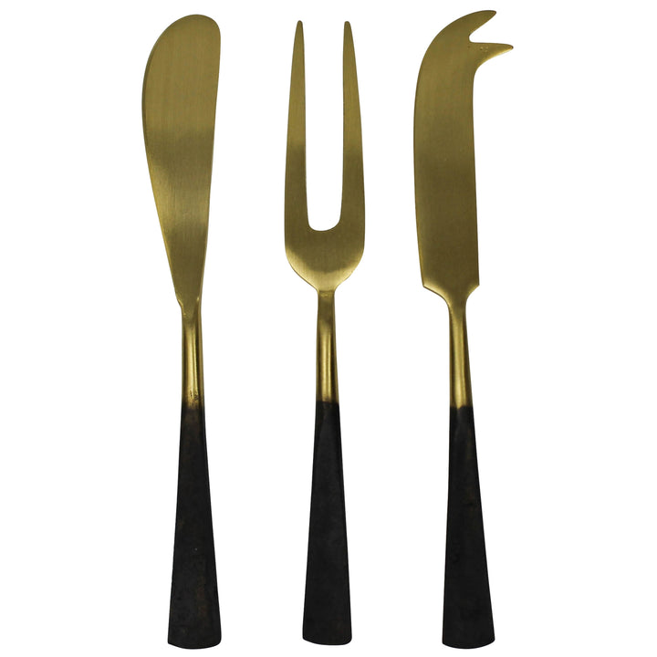 Cheese Server Set | Brass + Black Zinc