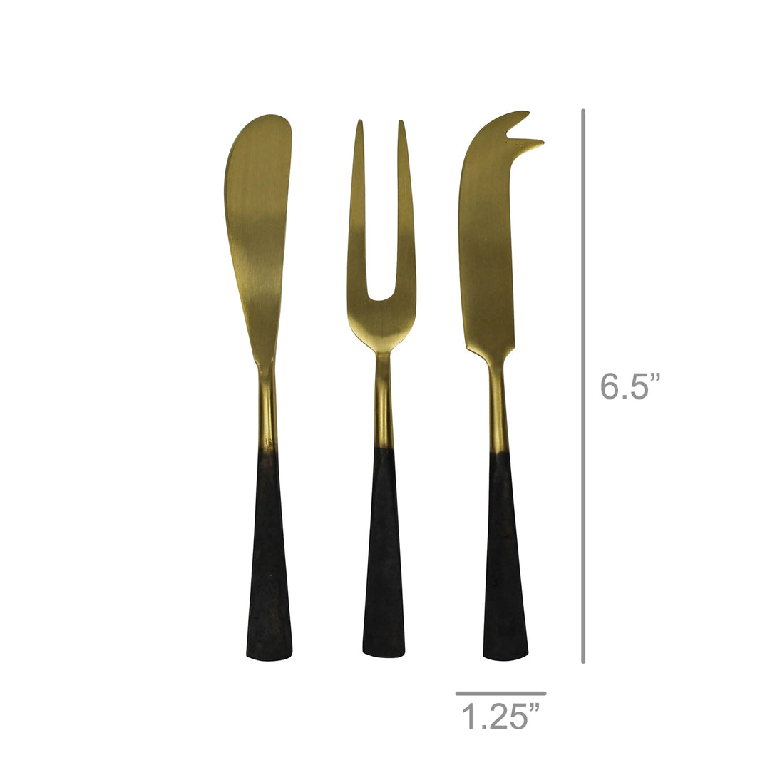 Cheese Server Set | Brass + Black Zinc