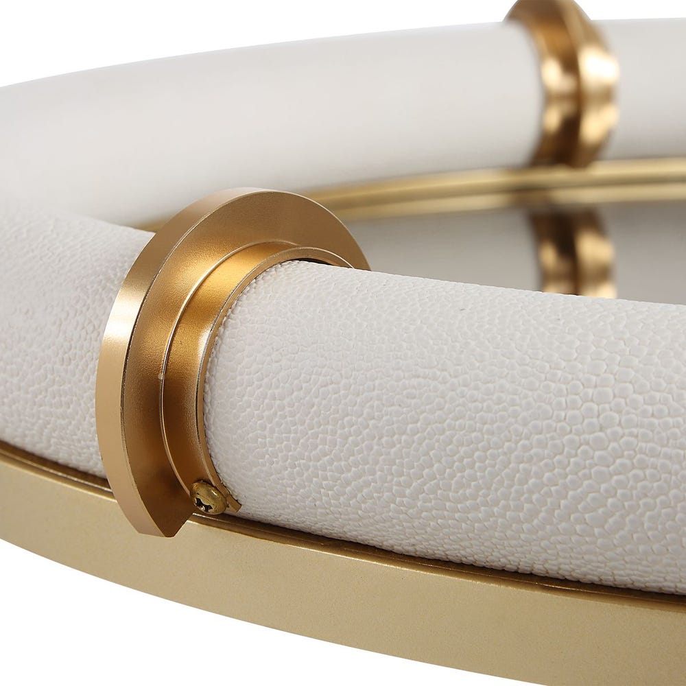 Candice Oval Tray | Mirror + Shagreen